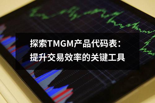 探索TMGM产品代码表：提升交易效率的关键工具